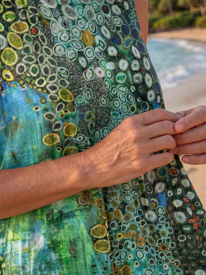 Solange | Women's Abstract Print Midi Dress - Image 4