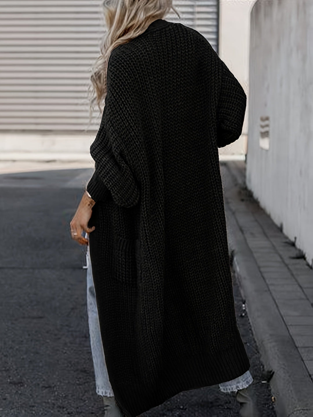 Solara | Women's Longline Open Front Cardigan - Grey - Image 10
