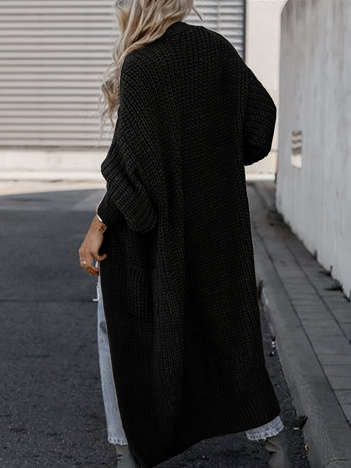 Solara | Women's Longline Open Front Cardigan - Grey - Image 10