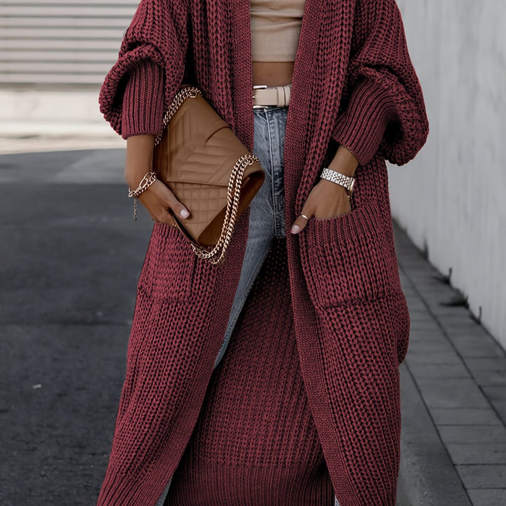 Solara | Women's Longline Open Front Cardigan - Grey - Image 18