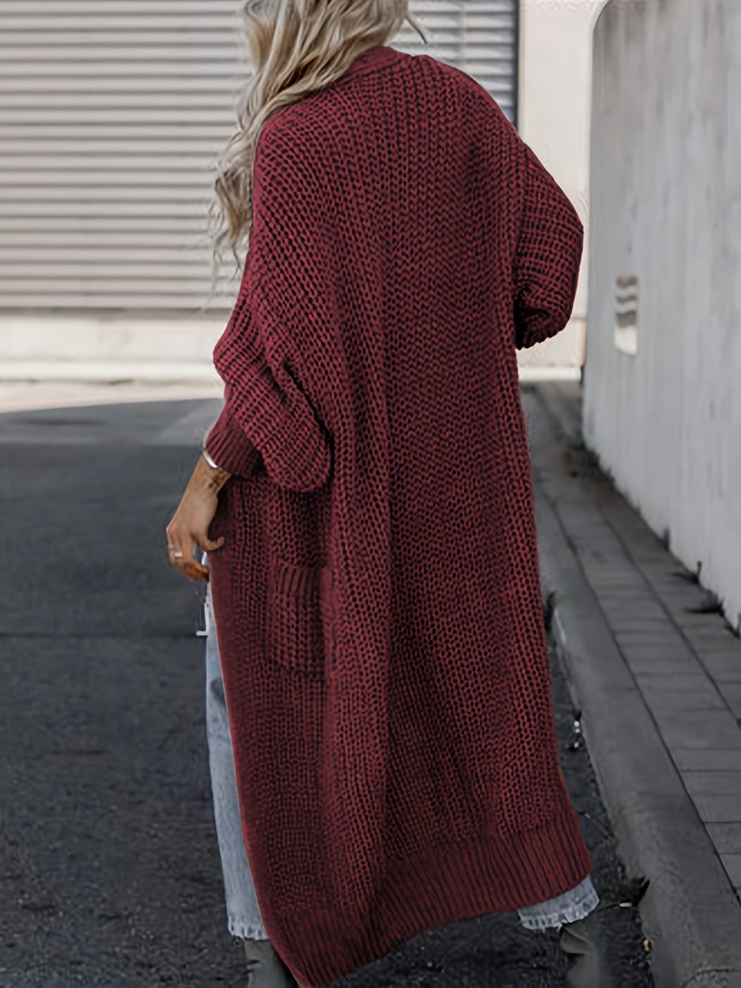 Solara | Women's Longline Open Front Cardigan - Grey - Image 9