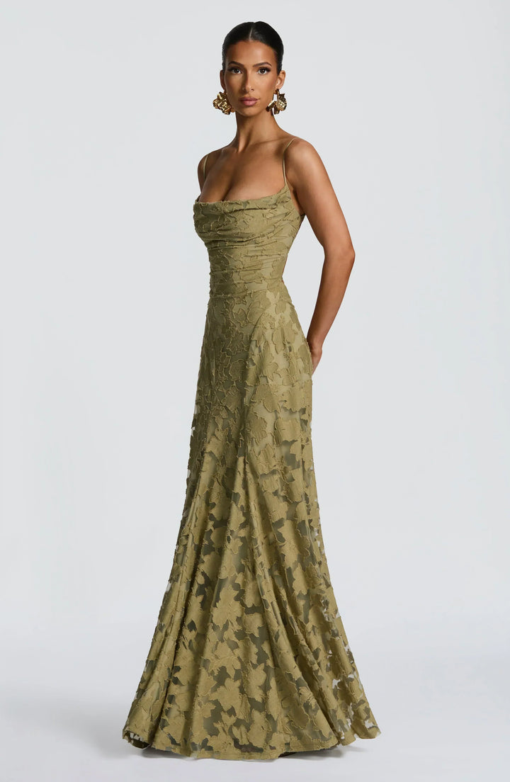 Solenne | Women's Wedding Guest Maxi Dress - Burgundy - Image 6