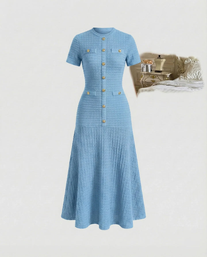 Solvane | Women's Knit Button-Front Maxi Dress - Image 2