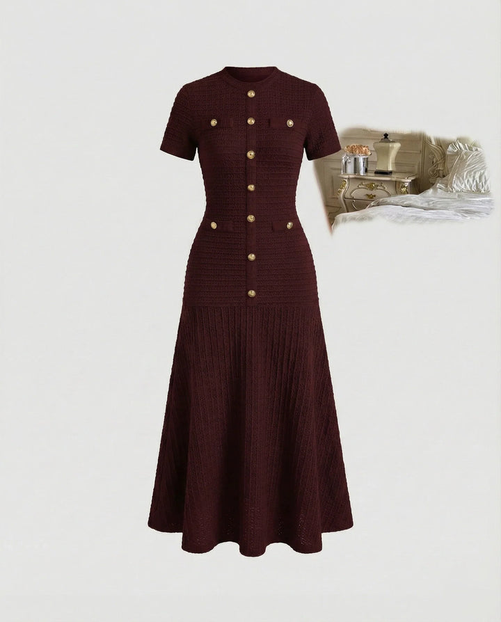 Solvane | Women's Knit Button-Front Maxi Dress - Image 3