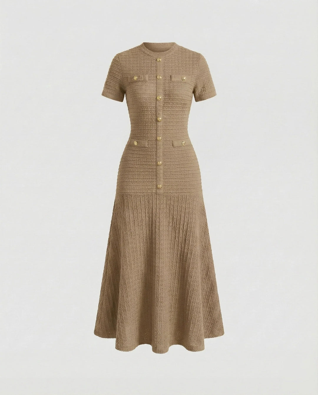Solvane | Women's Knit Button-Front Maxi Dress - Image 4