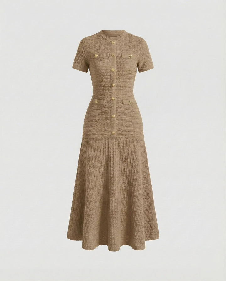 Solvane | Women's Knit Button-Front Maxi Dress - Image 4