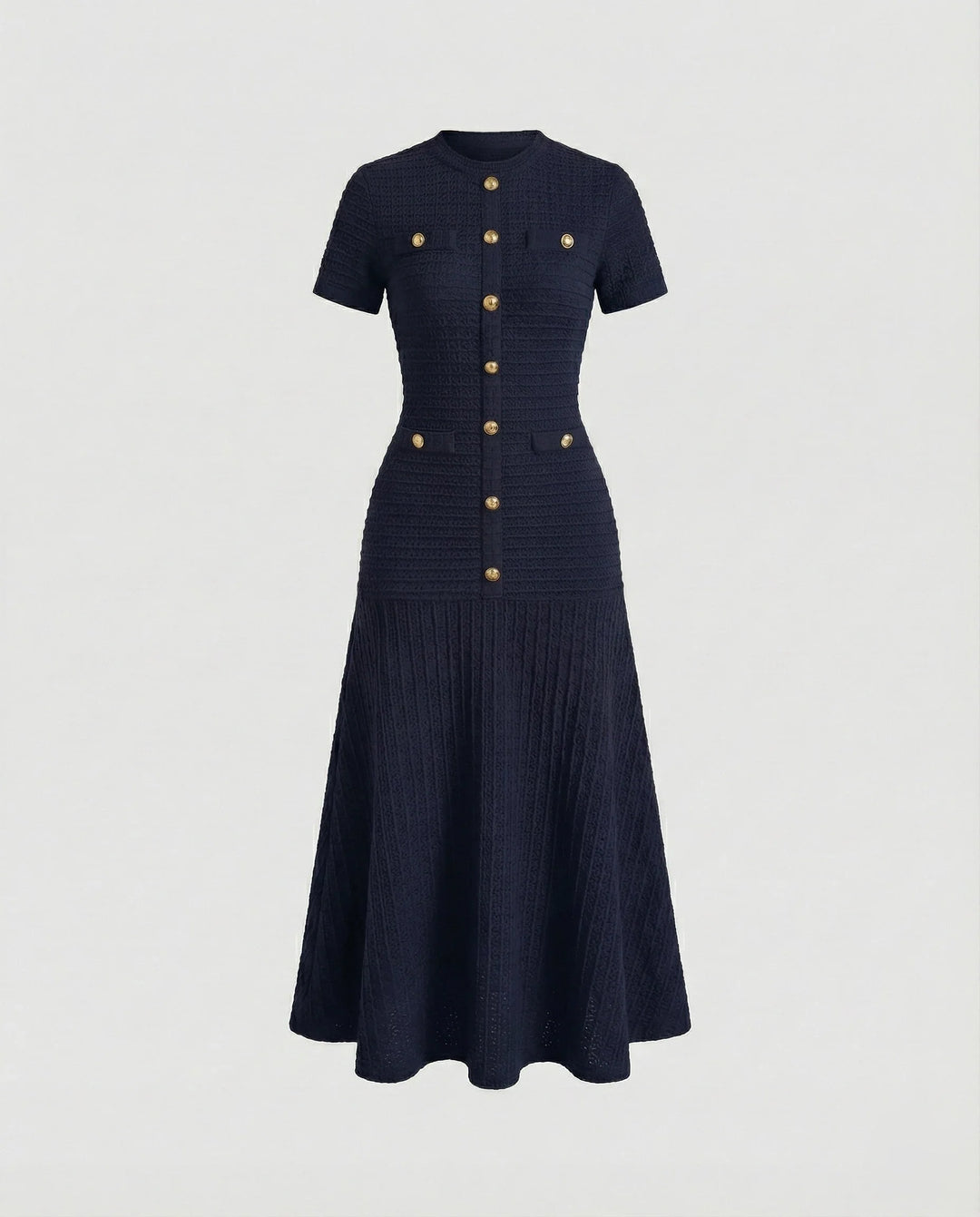 Solvane | Women's Knit Button-Front Maxi Dress - Image 5
