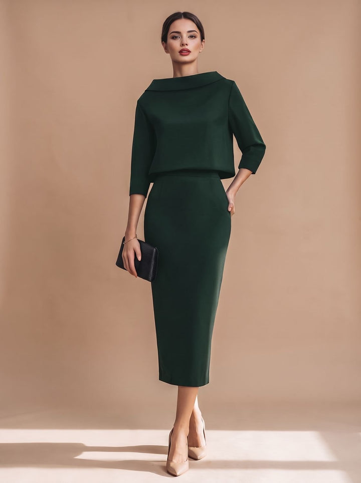 Solvendra | Women's Two Piece Co-ord Set Midi Skirt - Image 11