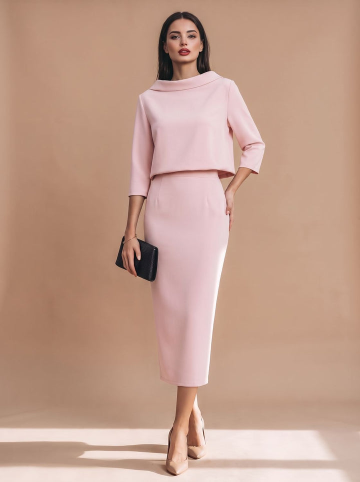 Solvendra | Women's Two Piece Co-ord Set Midi Skirt - Image 5