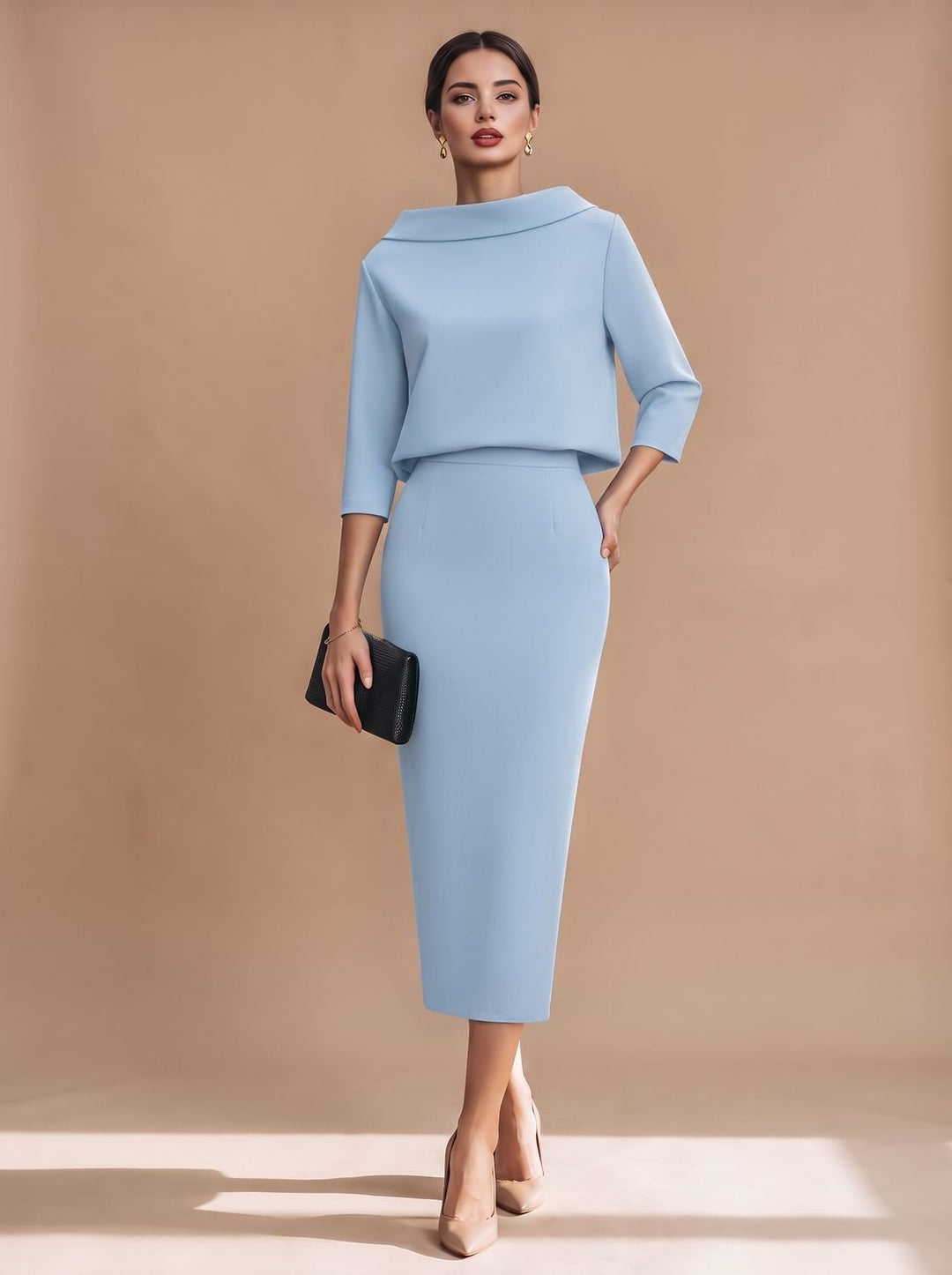 Solvendra | Women's Two Piece Co-ord Set Midi Skirt - Image 6