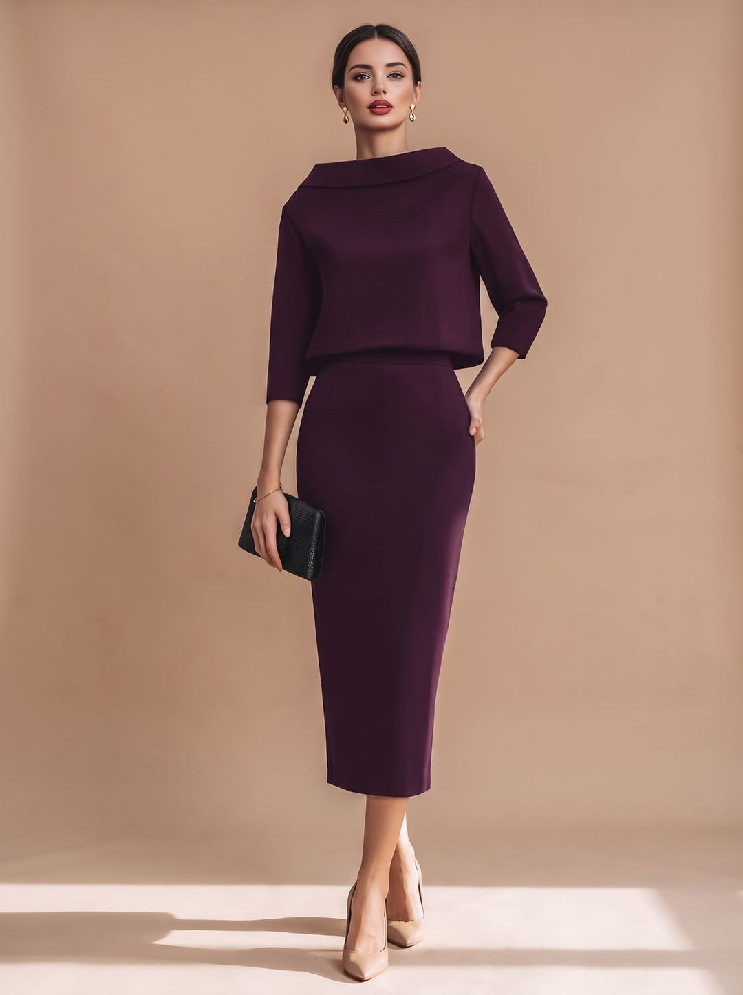 Solvendra | Women's Two Piece Co-ord Set Midi Skirt - Image 7