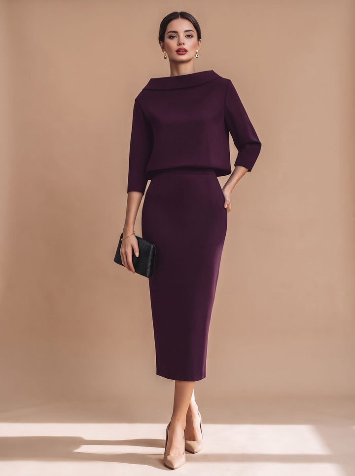 Solvendra | Women's Two Piece Co-ord Set Midi Skirt - Image 7
