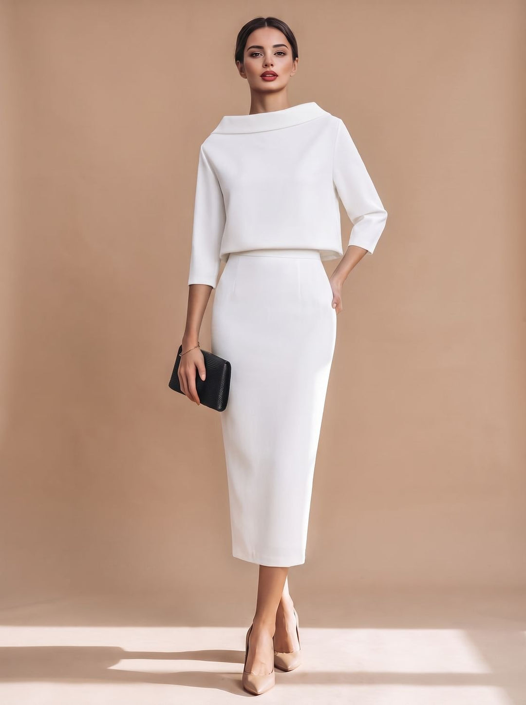 Solvendra | Women's Two Piece Co-ord Set Midi Skirt - Image 8