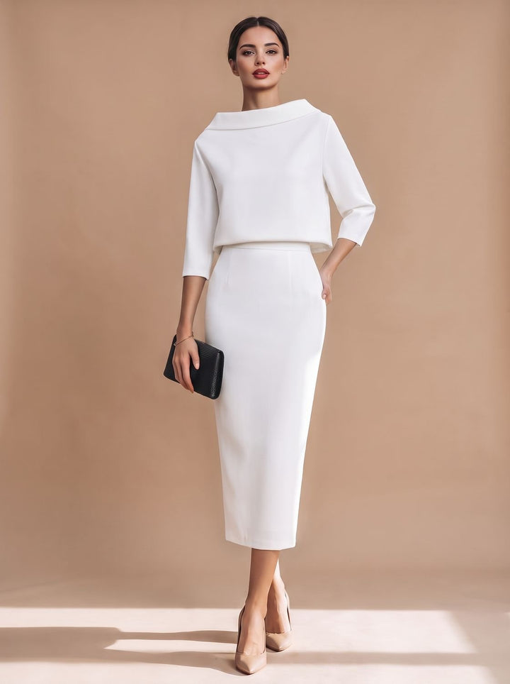 Solvendra | Women's Two Piece Co-ord Set Midi Skirt - Image 8