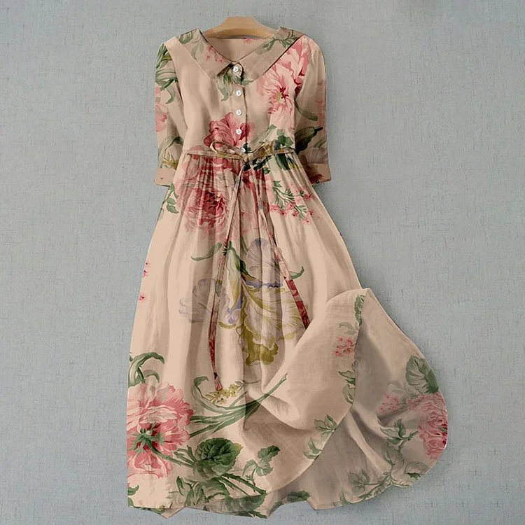 Solveth | Women's Floral Summer Dress Midi - Floral - Image 1