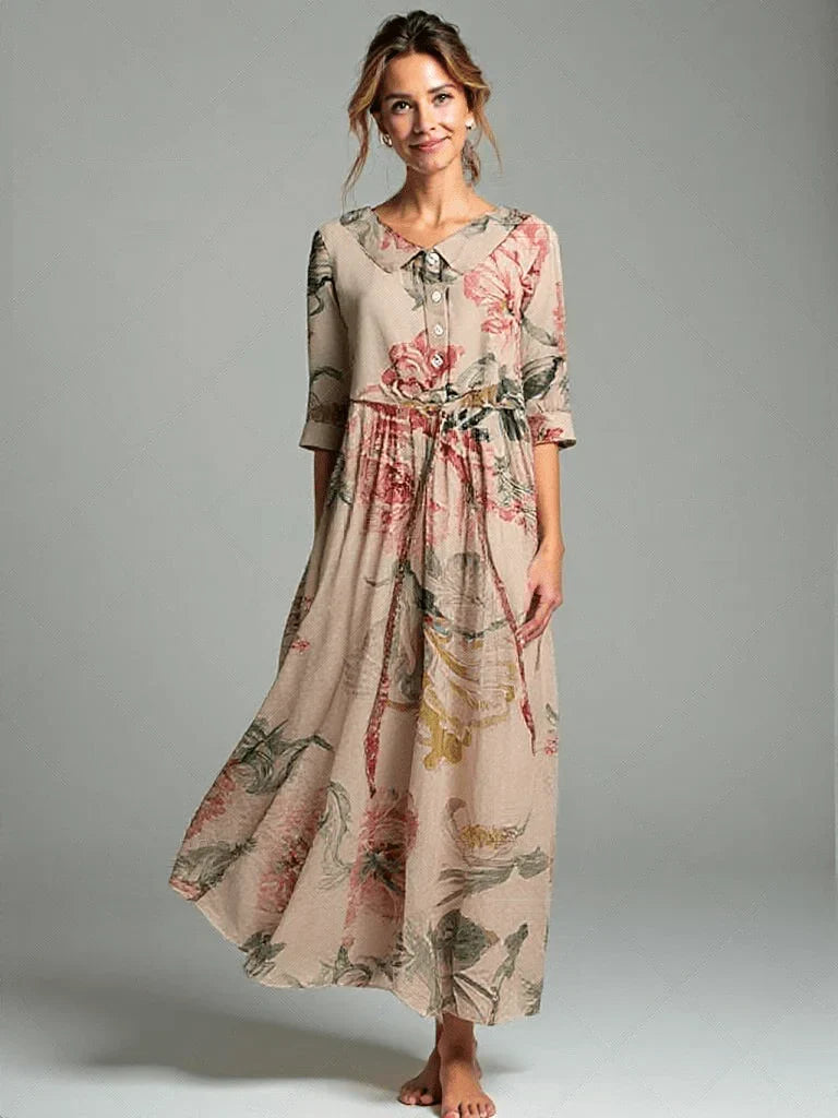 Solveth | Women's Floral Summer Dress Midi - Floral - Image 2