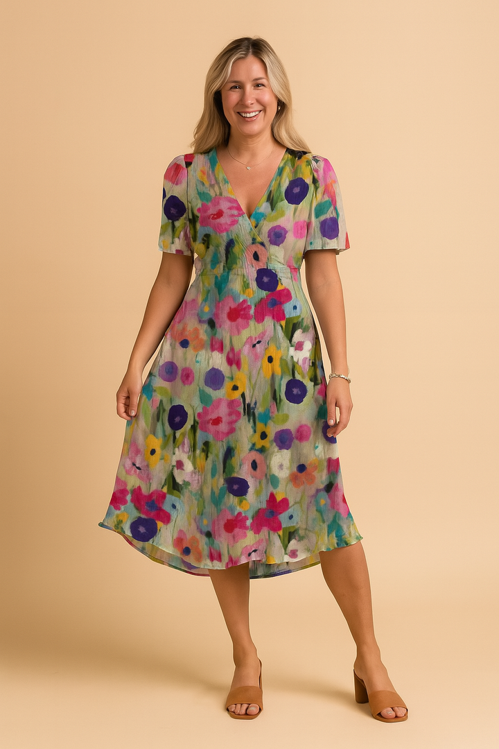 Sorenna | Women's Summer Midi Wrap Dress - Image 1