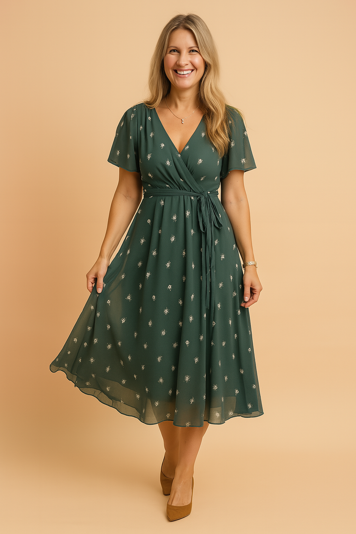 Sorenna | Women's Summer Midi Wrap Dress - Image 3