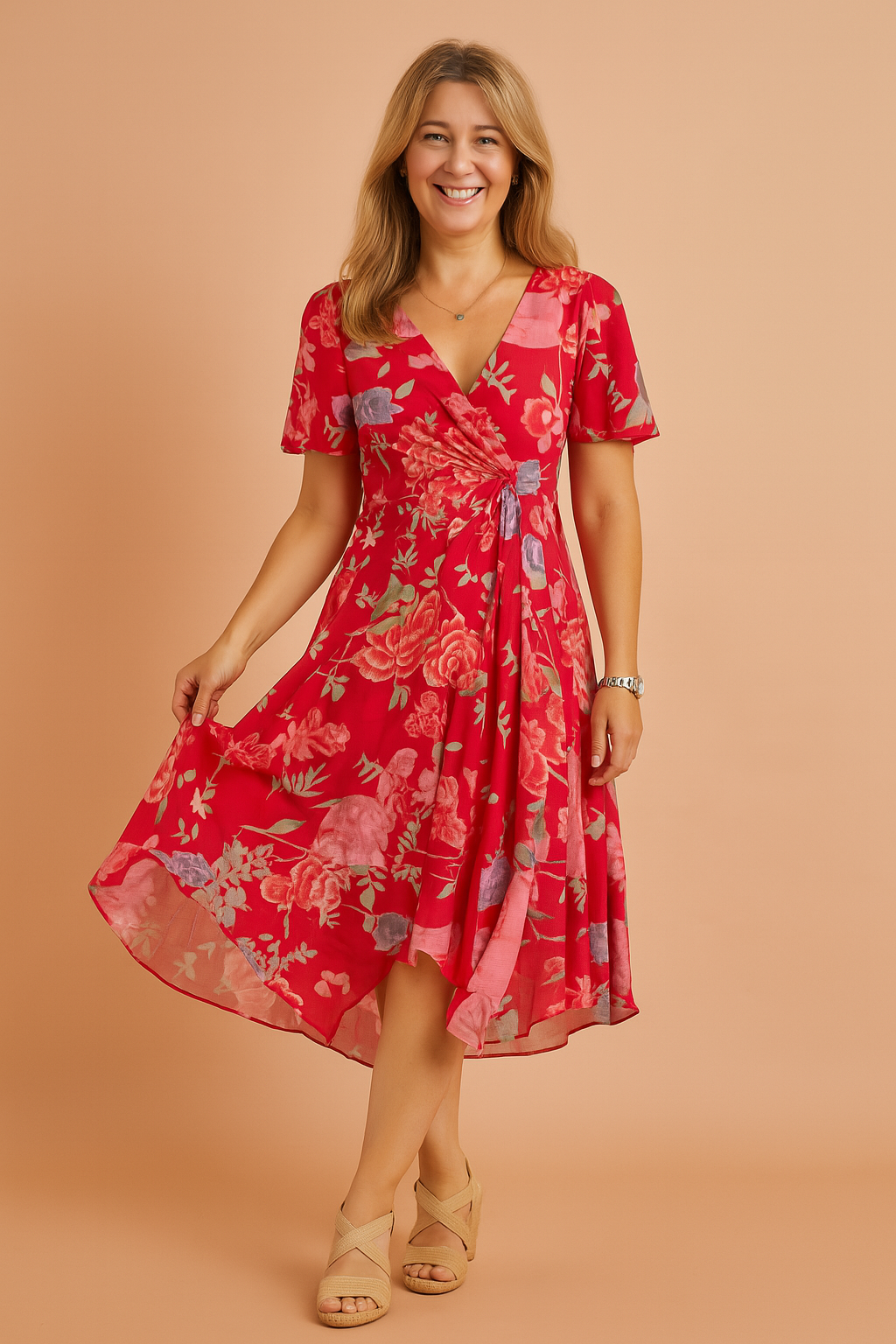 Sorenna | Women's Summer Midi Wrap Dress - Image 4