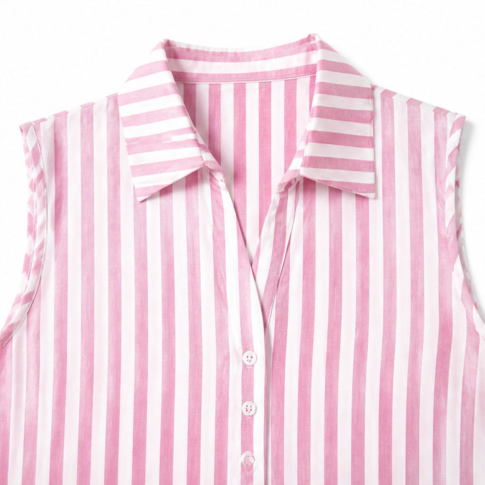 Sorrel | Women's Striped Sleeveless Shirt Dress - Pink - Image 7