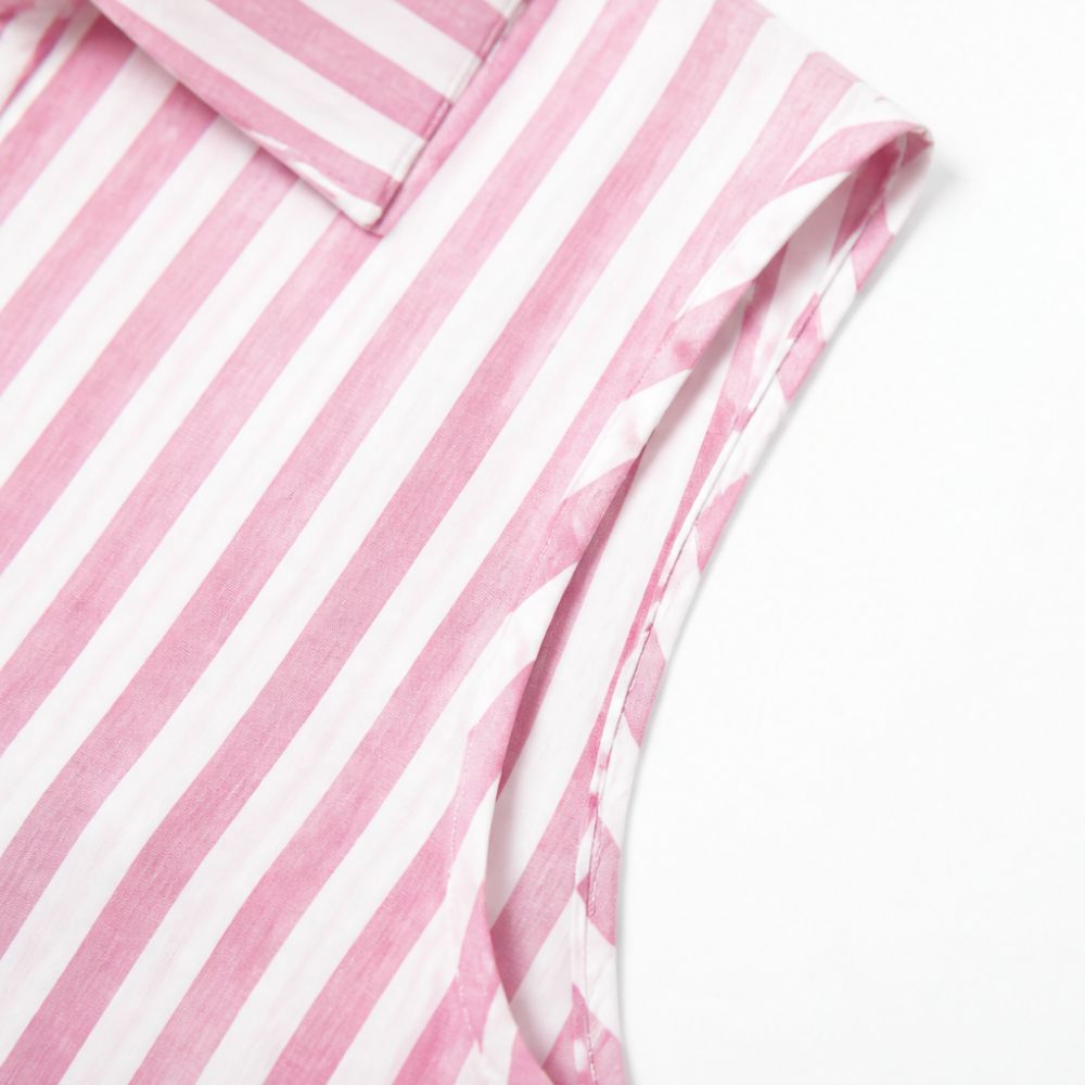 Sorrel | Women's Striped Sleeveless Shirt Dress - Pink - Image 9