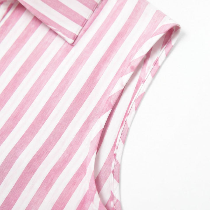 Sorrel | Women's Striped Sleeveless Shirt Dress - Pink - Image 9