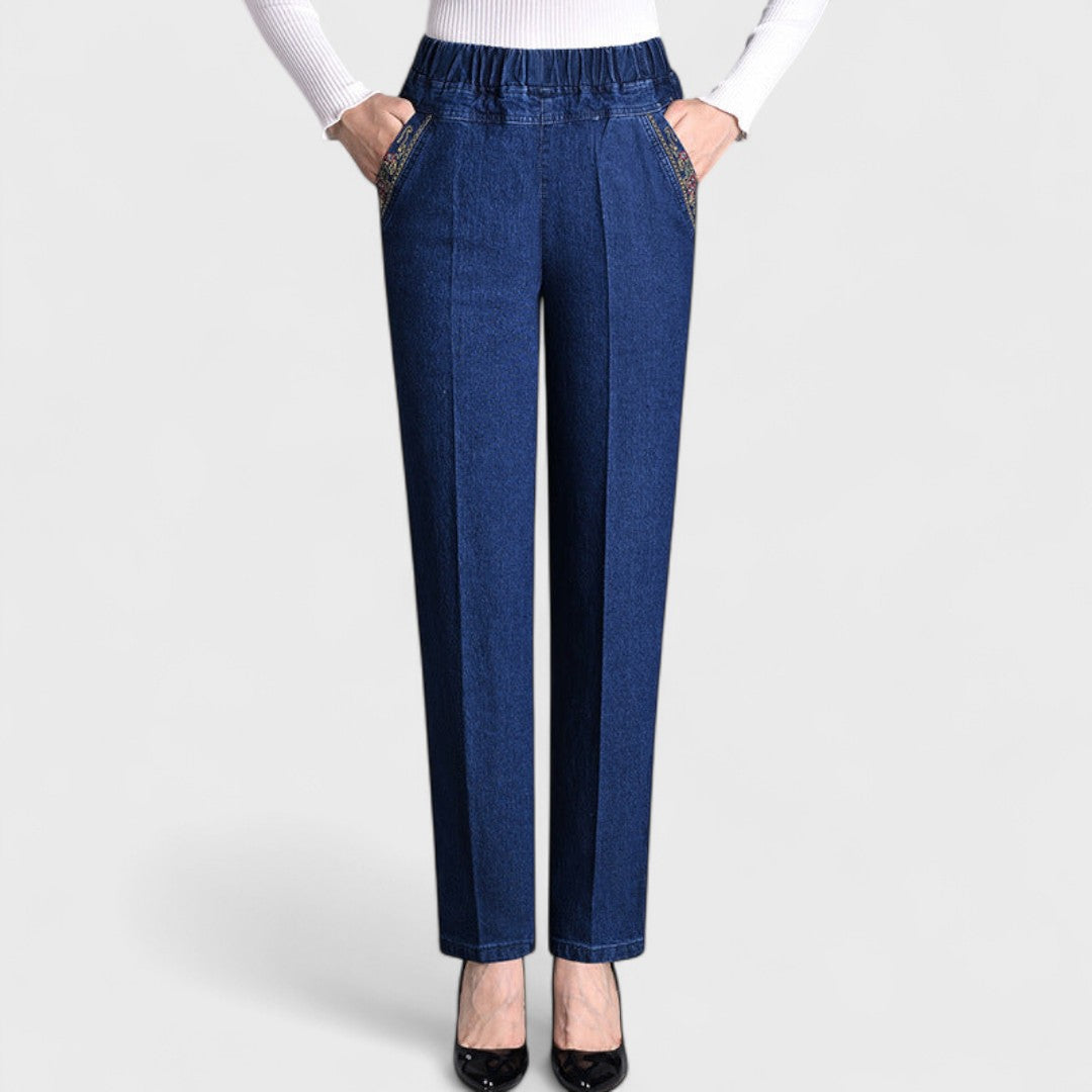 Marian™ | Women's Stretch Jeans with Side Pockets and Elastic Waist