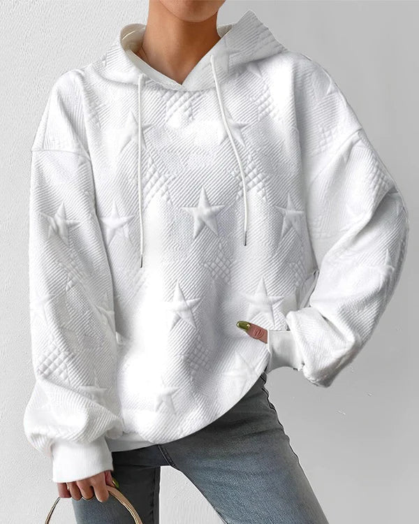 Nova | Women's Oversized Star Print Hoodie Long Sleeve Pullover Sweatshirt