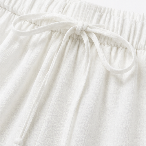 Sunniva | Women's 3-Piece Loungewear Set Wide Leg Pants - White - Image 14