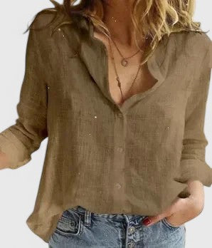 Sylviana | Women's Floral V-Neck Long Sleeve Blouse - Floral - Image 10