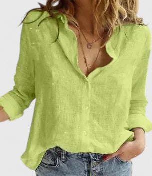 Sylviana | Women's Floral V-Neck Long Sleeve Blouse - Floral - Image 5