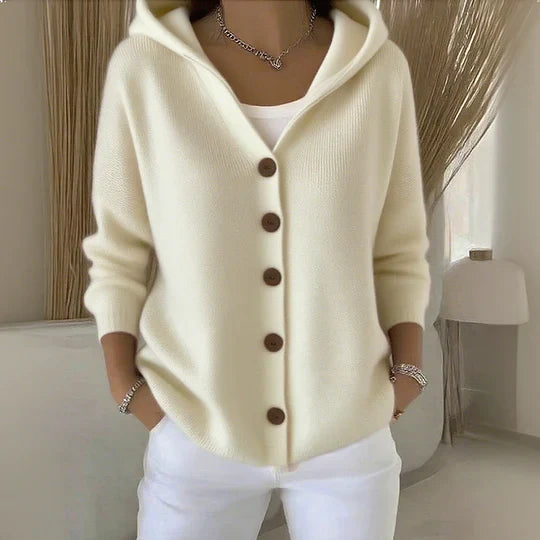 Tabitha | Women's Hooded Button Cardigan - Pink - Image 2