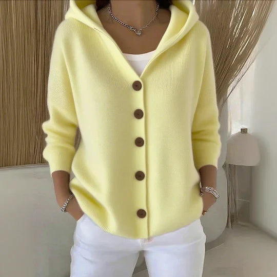Tabitha | Women's Hooded Button Cardigan - Pink - Image 4