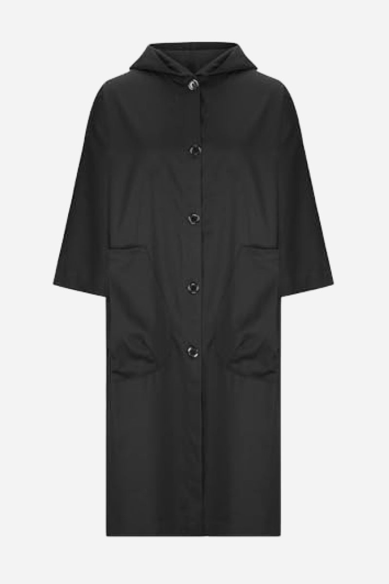 Tabitha | Women's Oversized Hooded Long Coat - Burgundy - Image 11