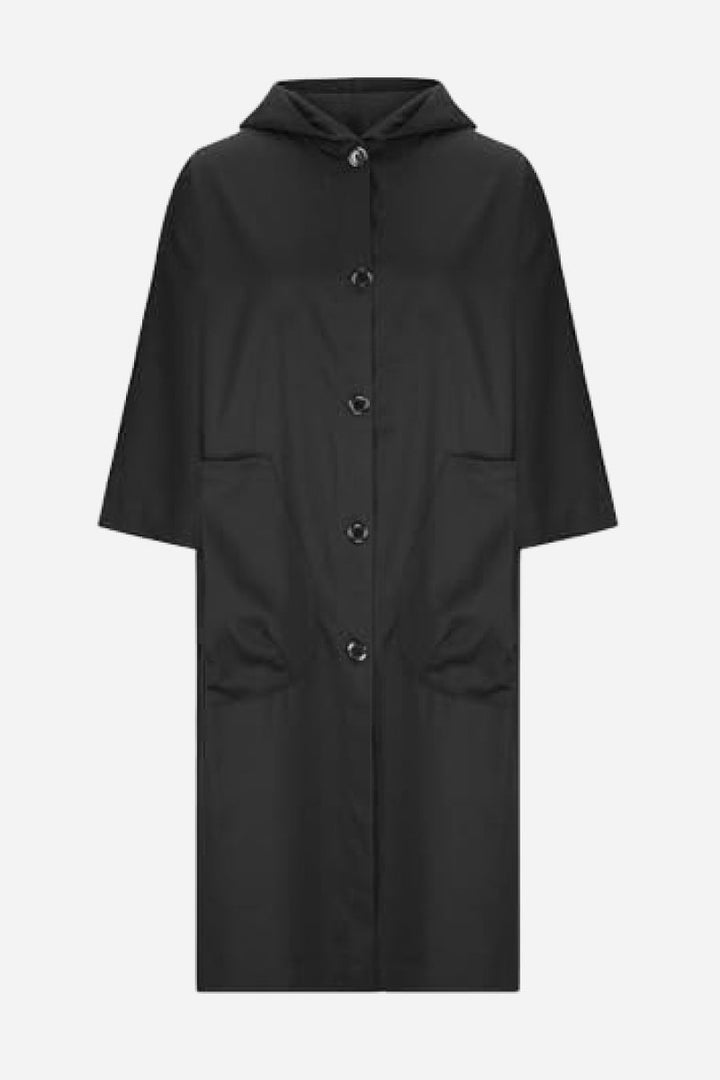 Tabitha | Women's Oversized Hooded Long Coat - Burgundy - Image 11