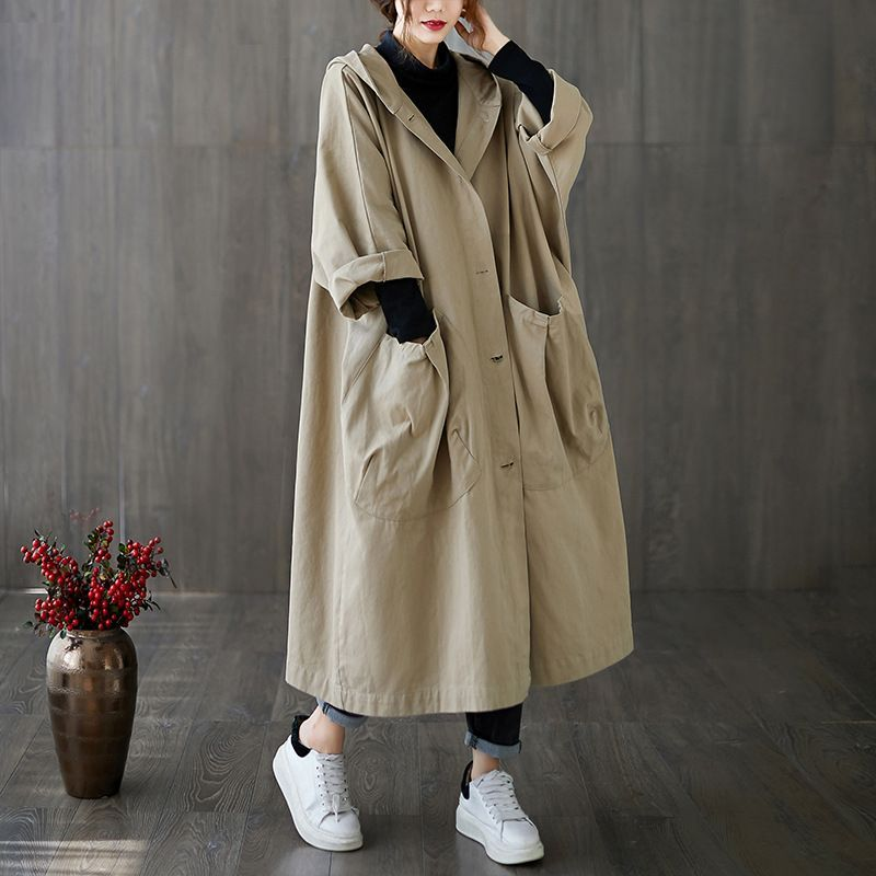 Tabitha | Women's Oversized Hooded Long Coat - Burgundy - Image 22