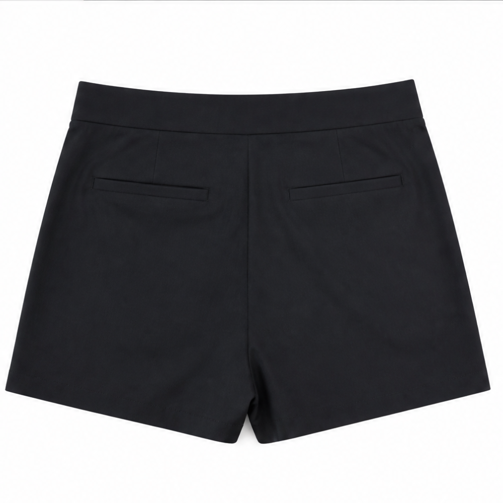 Tamara | Women's High-Waisted Shorts with Pockets - Black - Image 11