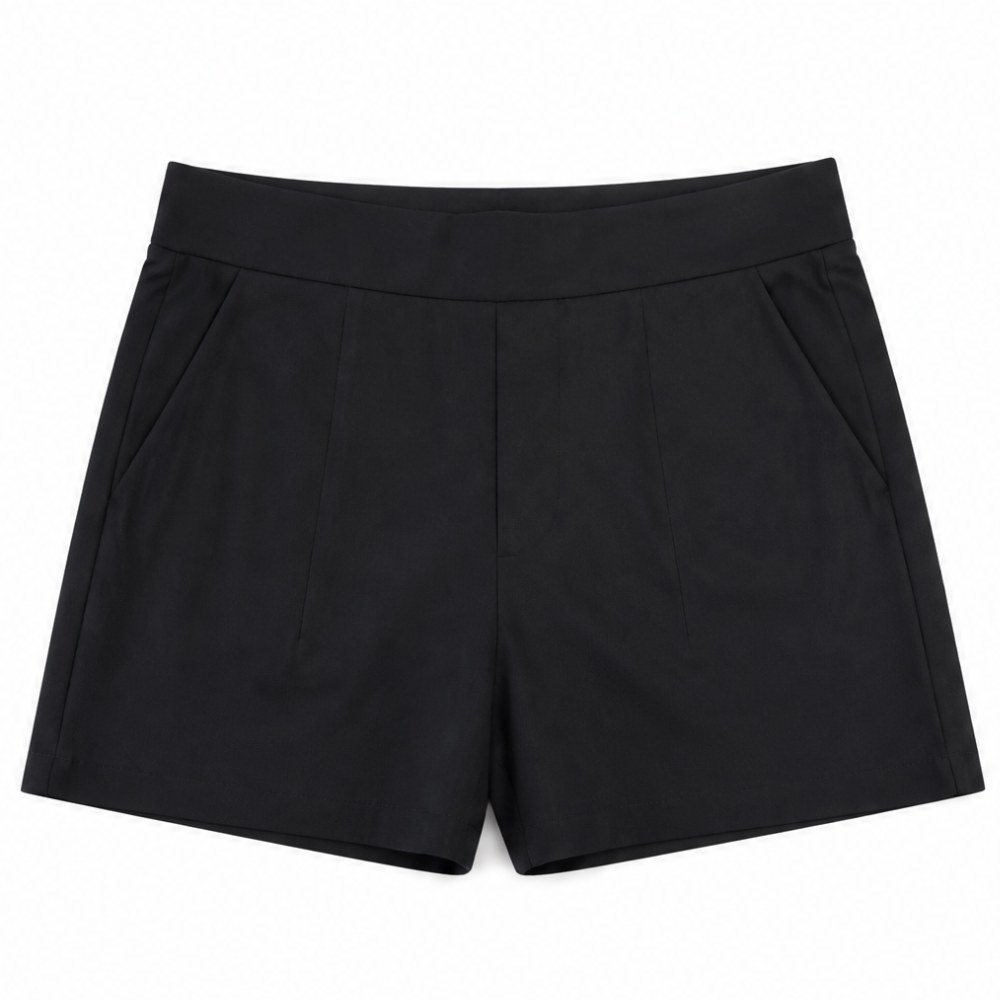 Tamara | Women's High-Waisted Shorts with Pockets - Black - Image 8