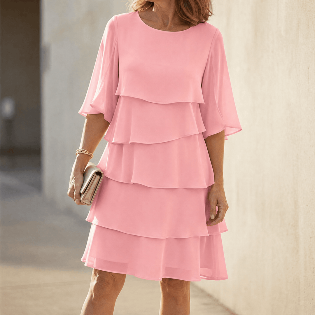 Tammsin | Women's Tiered Ruffle Midi Dress - White - Image 10
