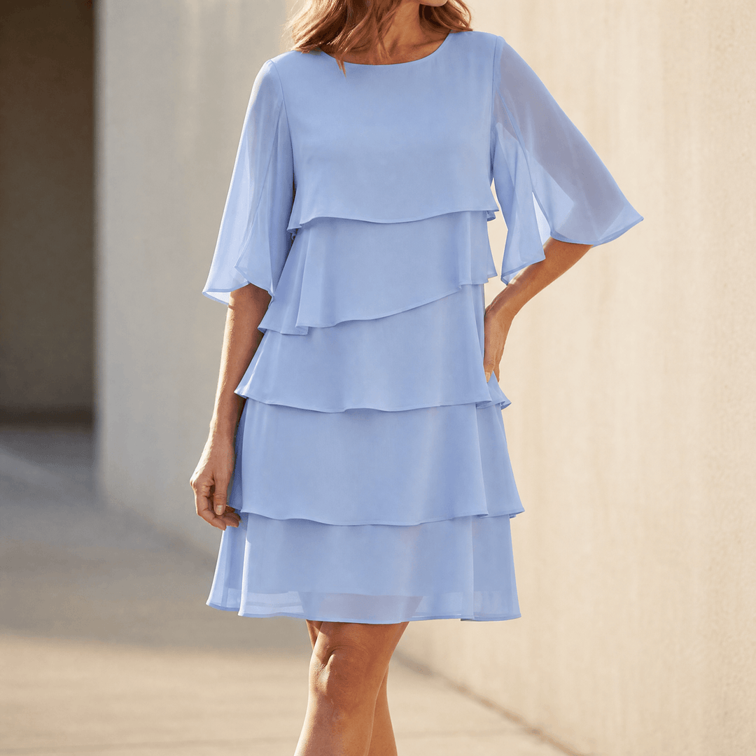 Tammsin | Women's Tiered Ruffle Midi Dress - White - Image 11
