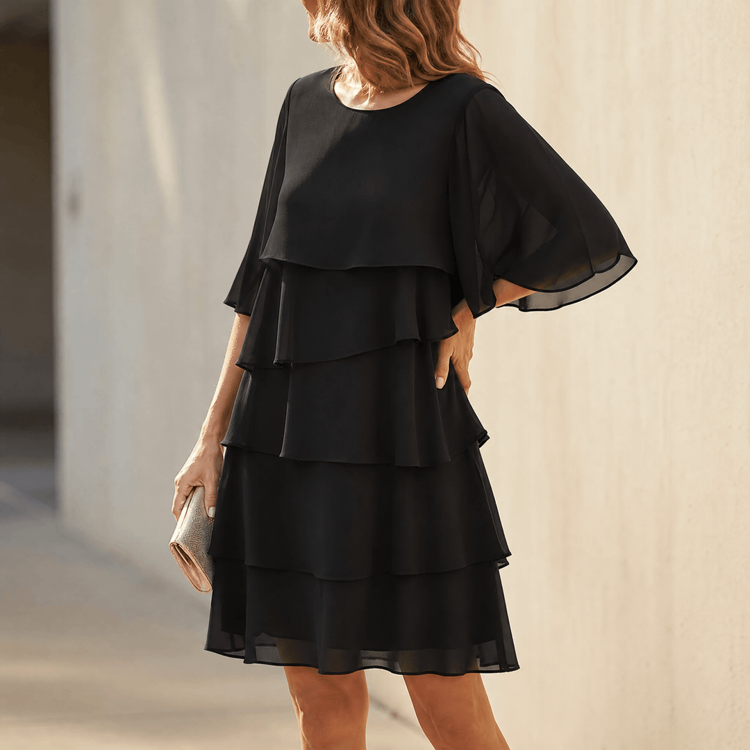 Tammsin | Women's Tiered Ruffle Midi Dress - White - Image 12