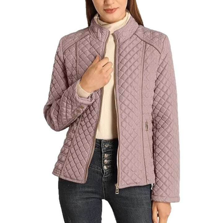 Tamsin | Women's Quilted Diamond Stitch Jacket - Navy - Image 5