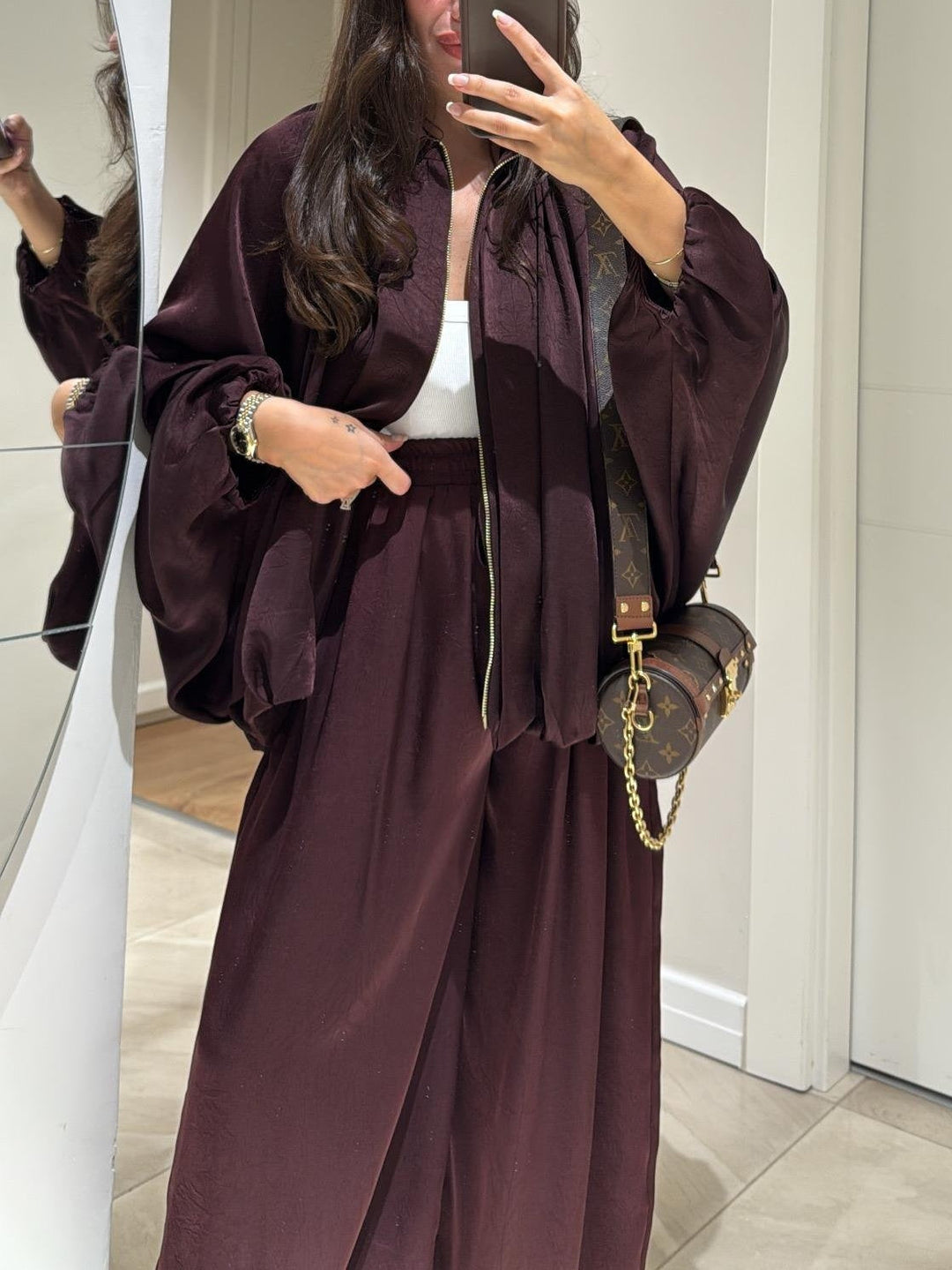 Tamsin | Women's Wide Leg Pants Casual Two-Piece Set - Dark Brown - Image 18