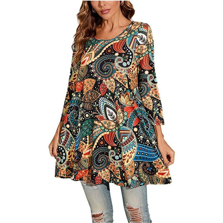Tamzin | Women's Mandala Print 3/4 Sleeve Tunic Top - Image 10