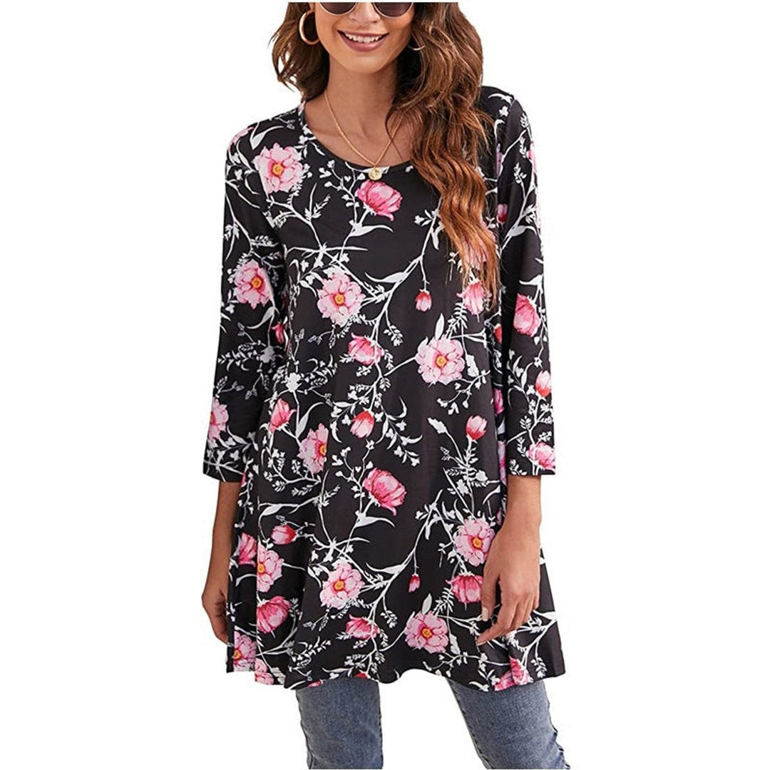 Tamzin | Women's Mandala Print 3/4 Sleeve Tunic Top - Image 13