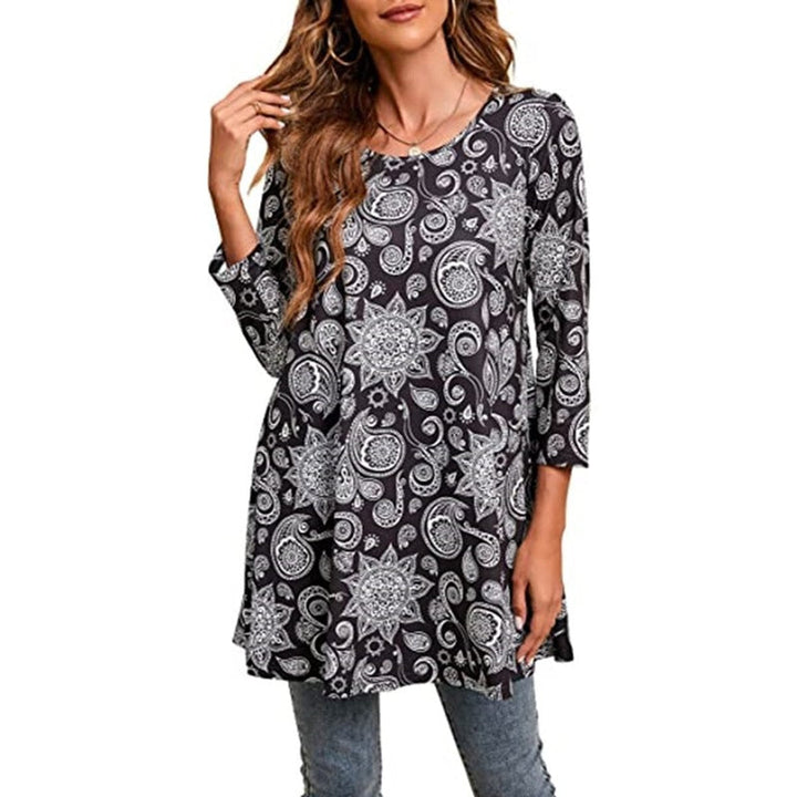 Tamzin | Women's Mandala Print 3/4 Sleeve Tunic Top - Image 9