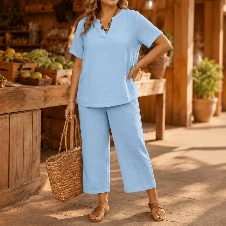 Tavara | Women's Plus Size Relaxed Two-Piece Set - Black - Image 11