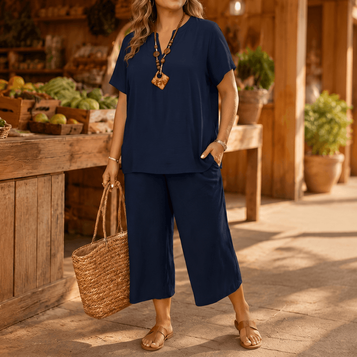 Tavara | Women's Plus Size Relaxed Two-Piece Set - Black - Image 12