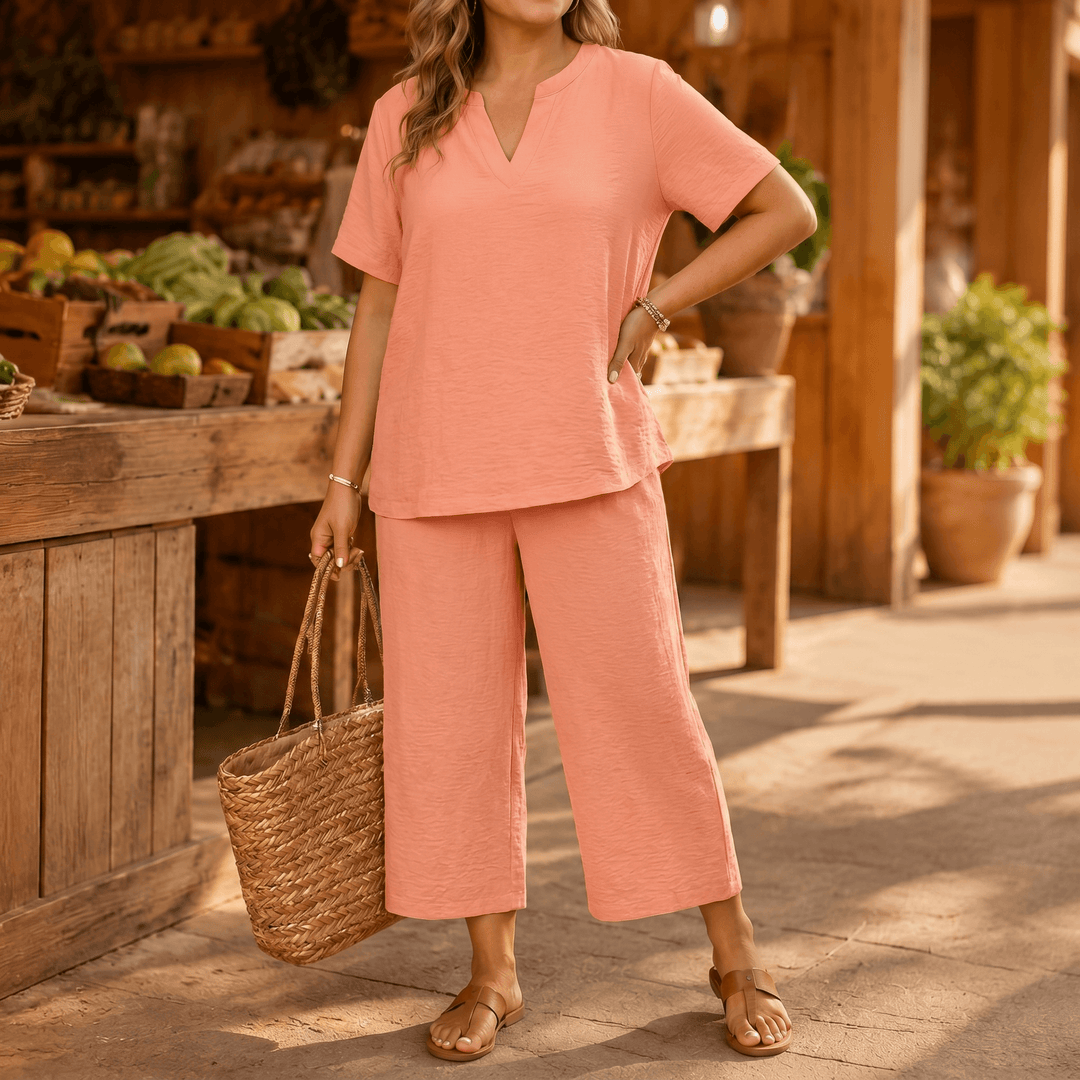 Tavara | Women's Plus Size Relaxed Two-Piece Set - Black - Image 13