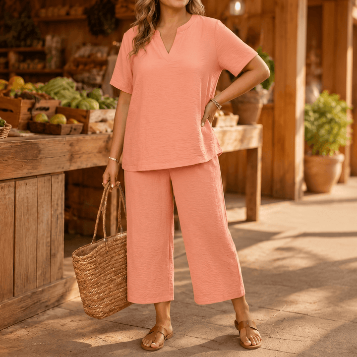 Tavara | Women's Plus Size Relaxed Two-Piece Set - Black - Image 13